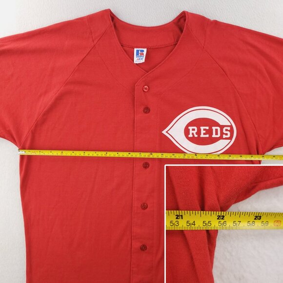 Cincinnati Reds Vintage Baseball Jersey Russell Athletic NuBlend USA Large - Picture 10 of 14